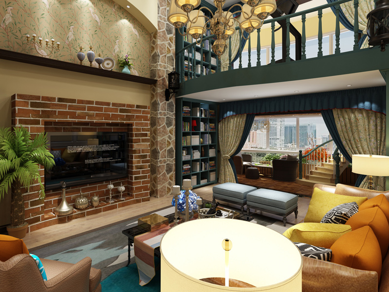 田园风格客厅效果图