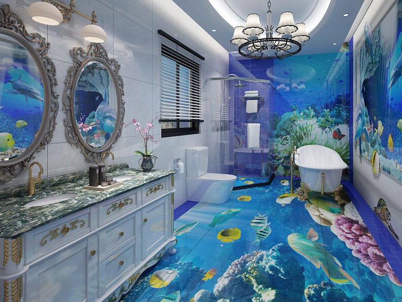 田园风格卫生间效果图