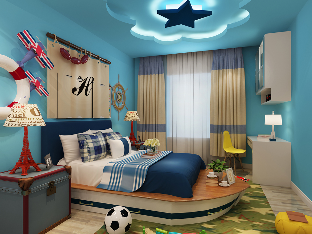 地中海风格儿童卧室效果图